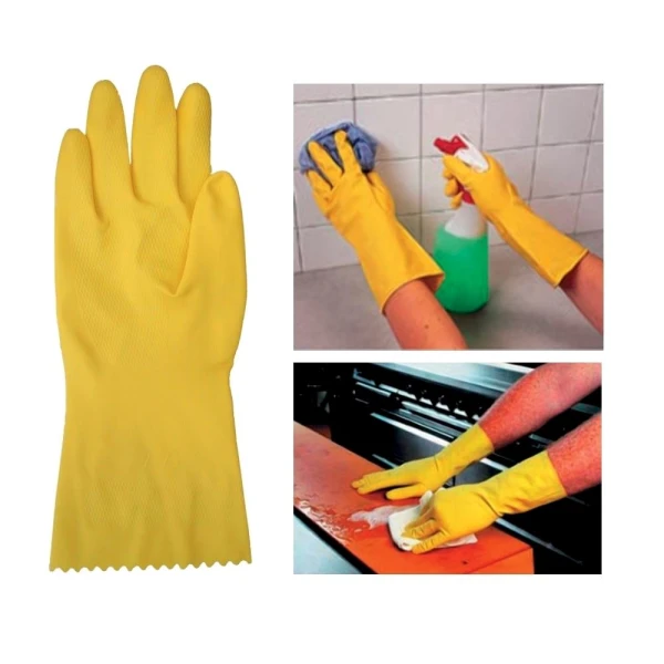 Manusi latex menaj, galbene, 30cm