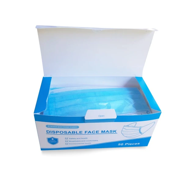 Masca de protectie unica folosinta 3 straturi, albastra, 50 masti protectie / set