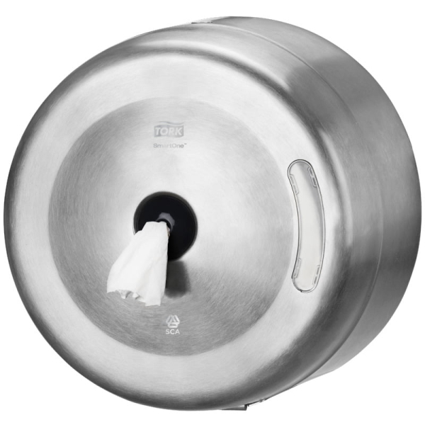 Dispenser hartie igienica Tork Smartone T8, din inox, pentru role de hartie igienica derulare centrala