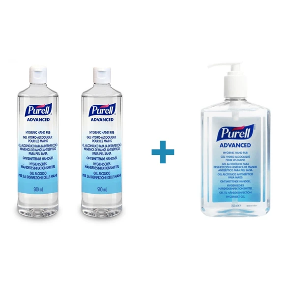 pachet-dezinfectant-de-maini-2+1-Purell-Advanced-350.ml Pachet gel dezinfectant Purell Advanced 350ml + 2x500ml