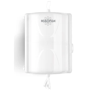 Dispenser mini CIMRI pentru hartie igienica, cu derulare centrala portionata, cu doua role R1311T