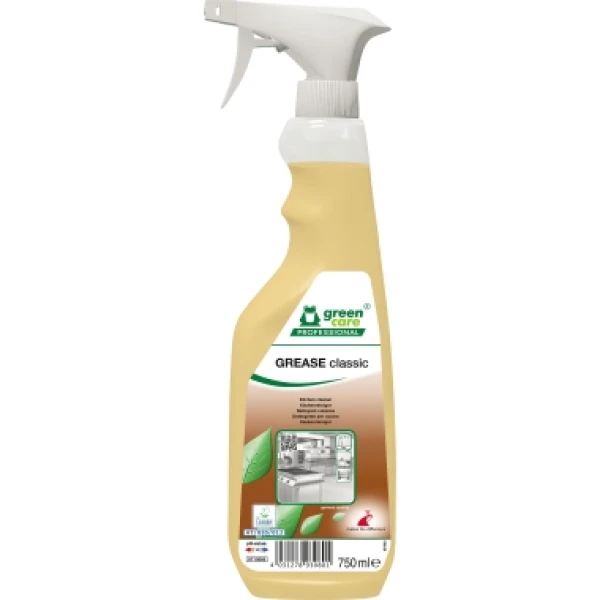 Detergent ecologic GREASE Classic, Green Care, degresant pentru suprafetele din bucatarie, frigidere, cuptoare, aparate de feliat si taiat, 750ml, certificat Ecolabel