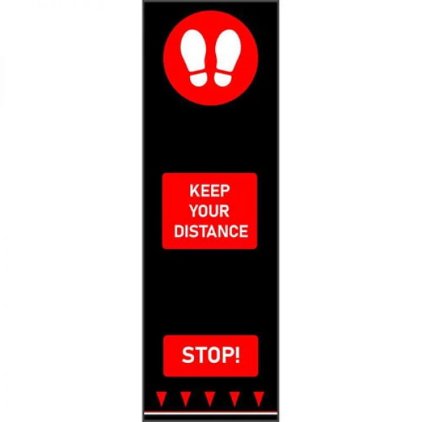 Covor Coba din cauciuc SDM010002- distantare sociala vizuala cu urme, rosu