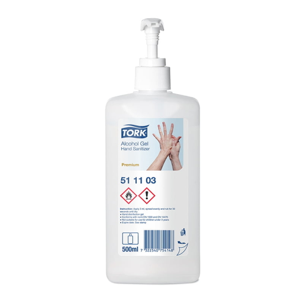 Dezinfectant pentru maini gel Tork 511103, 80% alcool etilic, 500 ml