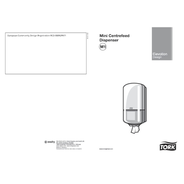 Dispenser prosoape de hartie cu derulare centrala Tork Mini 558008 M1 negru