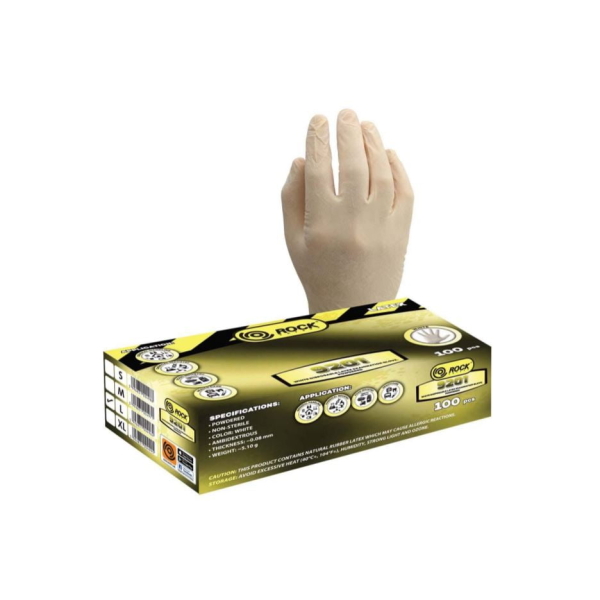 manusi_latex_pudrate_rocksafety Manusi latex de unica folosinta pudrate 100 buc, marimea L, RS9201