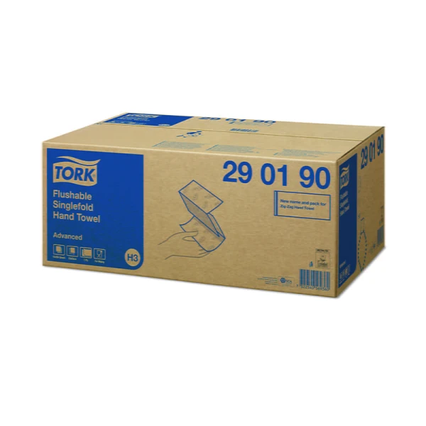 Prosoape de hartie pliate Tork 290190 H3 dizolvabile in apa, 2 straturi, 250 servetele/pachet