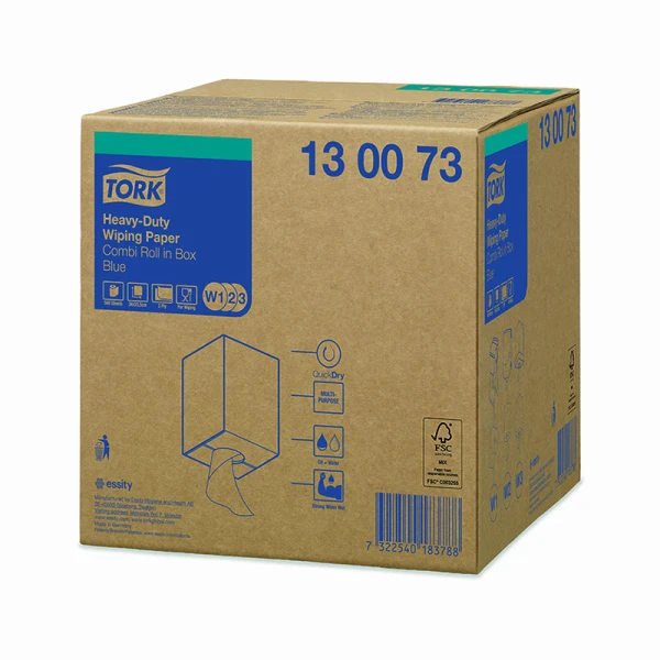 Rola lavete industriale ultra-rezistente Tork 130073 W2, albastre, 170m/rola