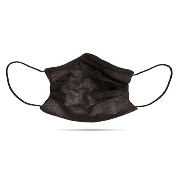 Masca chirurgicala neagra, 3 pliuri tip IIR, 50 masti/cutie, certificate 14683 si ANMDMR