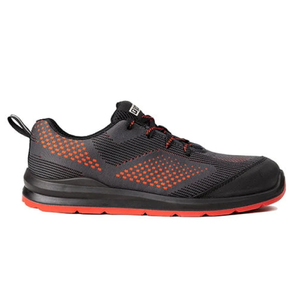 Pantofi protectie usori, S1P, SRC, MILERITE, model sport, gri-rosu, bombeu si lamela metalica, respirabilitate si confort, Coverguard