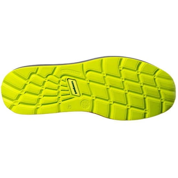 Pantofi protectie usori, S1P, SRC, MILERITE, model sport, verde-galben, bombeu si lamela metalica, respirabilitate si confort, Coverguard