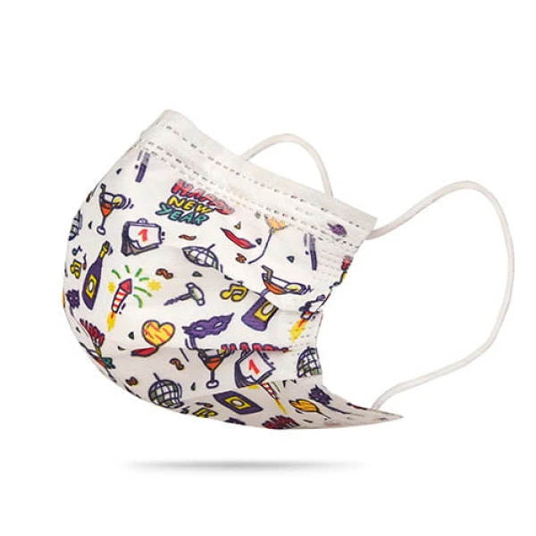 Masti chirurgicale pentru copii de unica folosinta colorate, 3 pliuri, tipII, 10 buc/folie