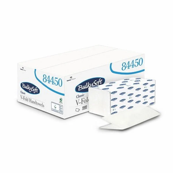 Prosoape de hartie Bulkysoft 84450 V Micro CLASIC,100% celuloza, ultra alb, 2 straturi, 20.5x21, 200 servetele/pachet, 20 pachete / bax