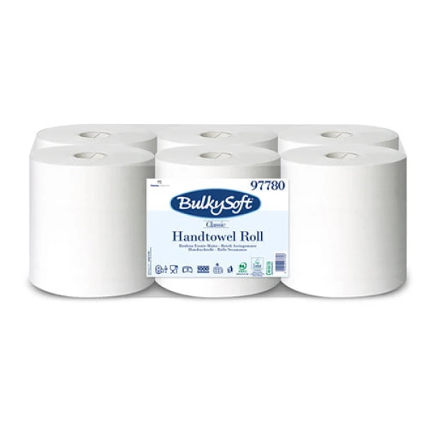 rola_autocut_hartie_250m_alba_CC97780 Rola autocut Bulkysoft Classic, celuloza 100%, alba, 250 m, 2 straturi, 6 role/bax