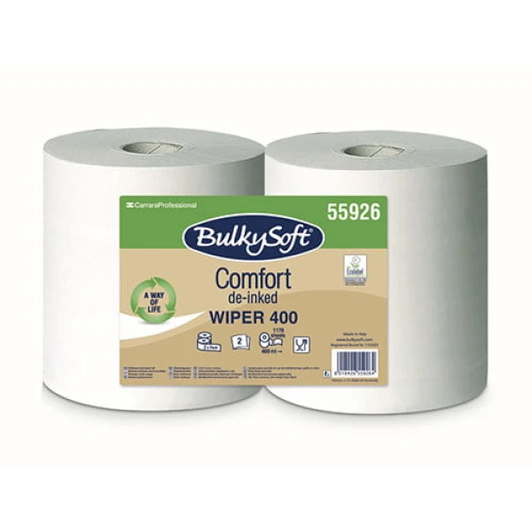 rola_lavete_industriala_bulkysoft_CC55926 Rola industriala hartie Bulkysoft, 2 straturi, alba, 400m,  1176 portii/rola, dimensiune portie 34x24cm, 2 role/set