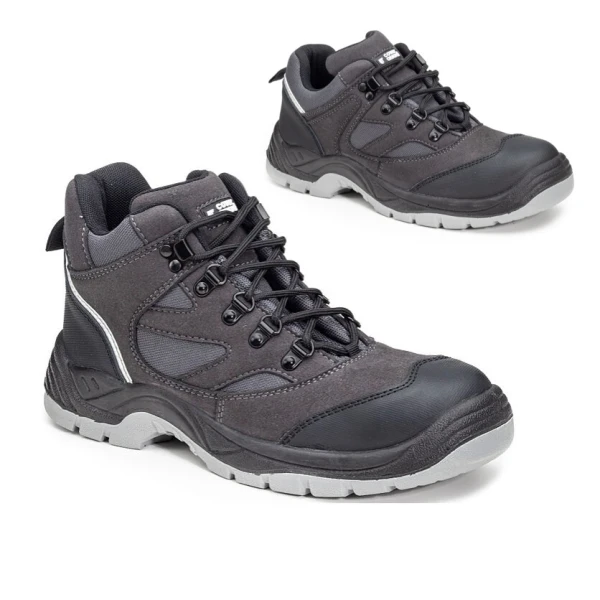 Bocanci de protectie S3, SRC, SILVER cu bombeu metalic, partea superioara hidrofuga, respirabila, dunga reflectorizanta la spate