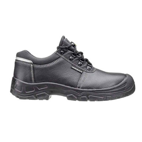Pantofi de protectie S3, SRC, ESD, AZURITE II, din piele integrala neagra, impermeabila, bombeu metalic, talpa rezistenta la alunecare din PU, banda reflectorizanta, Coverguard