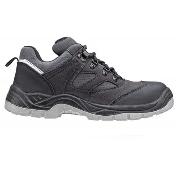 Pantofi de protectie S3, SRC, SILVER cu bombeu metalic, partea superioara hidrofuga, respirabila, dunga reflectorizanta la spate