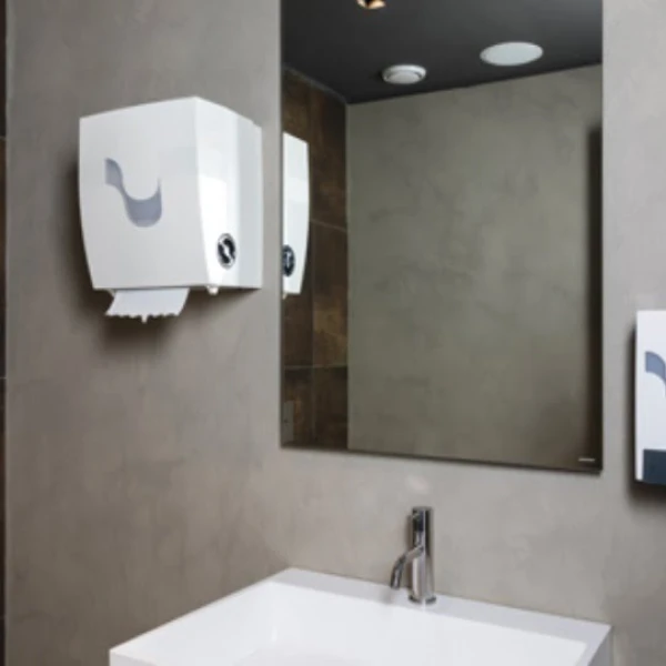 Dispenser autocut manual prosoape hartie Celtex MEGAMINI Formatic 92680, alb, compatibil cu role CE40300