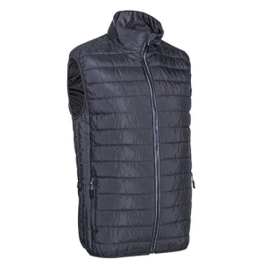 Vesta captusita KABA, din material 100% poliester, gri, protecție impotriva frigului și vântului, bandă reflectorizantă la fermoar