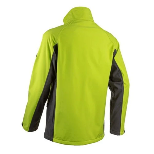 Jacheta  Softshell PIMAN, in 3 straturi, tip sport, culoare lime, impermeabila si cu respirabilitate crescuta