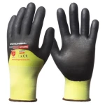 CG1CRBF_Manusi de protectie cu rezistenta la taiere B, Hi-Viz, EUROCUT N318HVC, galben fluorescent, cu imersie 3_4 in nitril poros, aderente in mediu putin uleios, Coverguard_pereche