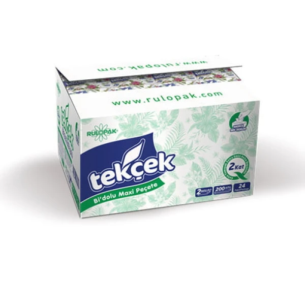 R2640S_servetele_maxi_faciale_rulopak Servetele faciale MAXI R2640S, 2 straturi, 200 portii/pachet, 16,5x19 cm, 24 pachete/bax