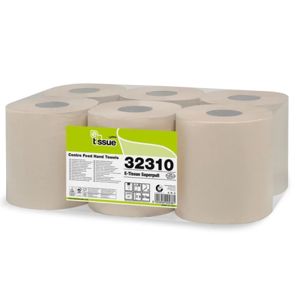 Rola prosoape hartie derulare centrala E-TISSUE SUPERPULL, 2 straturi, 153m, 6 role/bax
