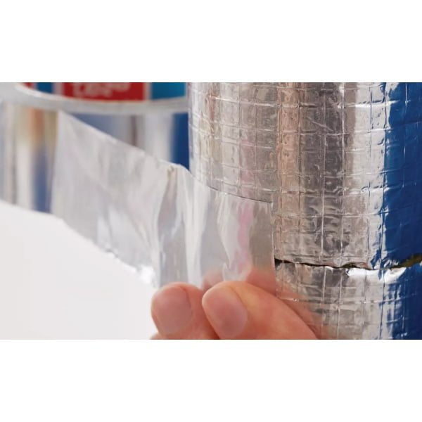 Banda din aluminiu tesa® 60630, culoare argintiu, latime 50 mm, lungime 50 metri, pentru  etansare si impermeabilizare, imbinari, reparatii, montari