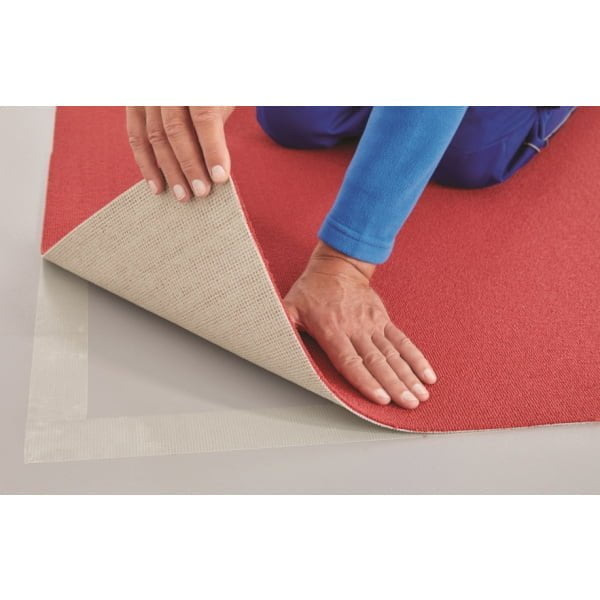 Banda dublu adeziva tesa® 4934, suport textil, transparenta, latime 50mm, lungime 25 metri, uz general, montaj mochete