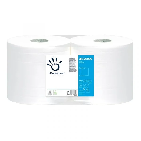 Rola industriala hartie Oversoft Papernet 402059, 2 straturi, alba, 25,7 x 30,5, 232 mt