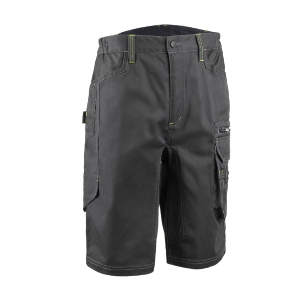 Pantaloni de lucru scurti, BARVA, antracit, tercot 270g/ m², 60% bumbac, 40% polister, cu insertii Oxford, buzunare multiple, cusaturi intarite, Coverguard