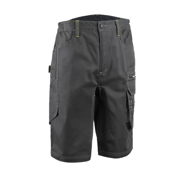 Pantaloni de lucru scurti, BARVA, antracit, tercot 270g/ m², 60% bumbac, 40% polister, cu insertii Oxford, buzunare multiple, cusaturi intarite, Coverguard