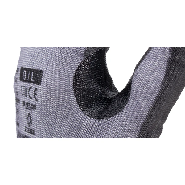 Manusi de protectie cu rezistenta la taiere F, protectie la temperatura 100°C pentru 15 sec, EUROCUT P600, gri, imersie PU, EN 388 : 4X44F, 10 perechi/pachet, Coverguard