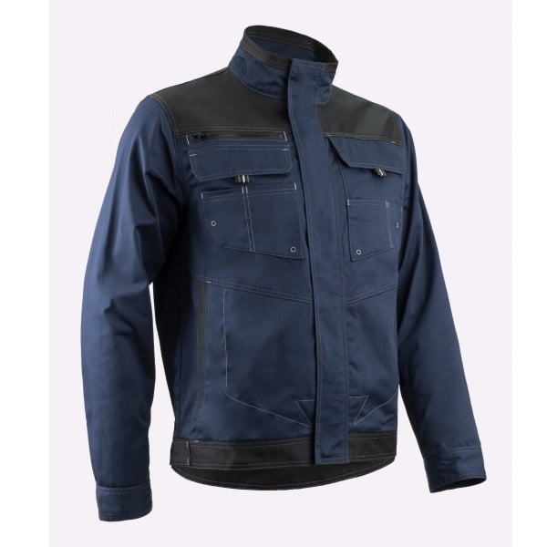 Jacheta de lucru, BARVA , albastru inchis, tercot, 270g/ m², 60% bumbac, 40% poliester, cu intarituri Oxford 600 D, buzunare multiple