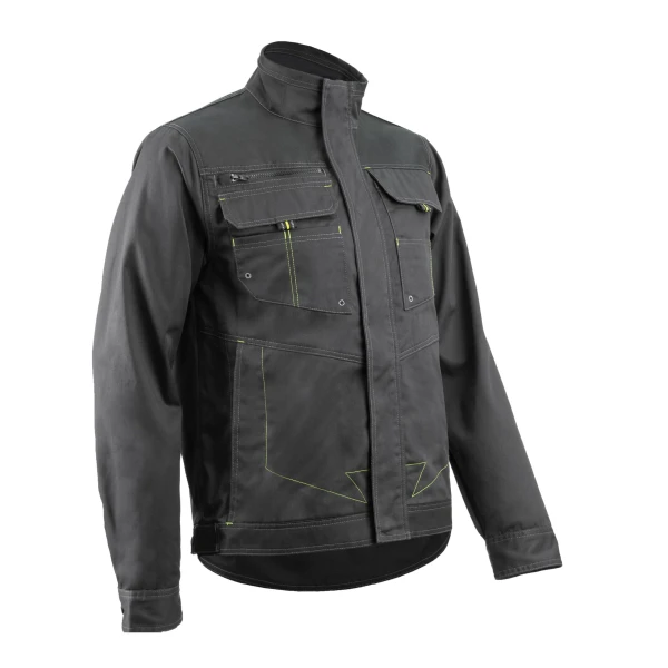 Jacheta de lucru, BARVA , gri, tercot, 270g/ m², 60% bumbac, 40% poliester, cu intarituri Oxford 600 D, buzunare multiple