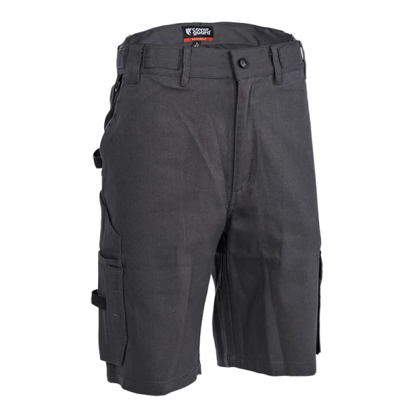 Pantaloni de lucru scurti, Commander, gri, bumbac 260g/m², buzunare multiple, cusaturi intarite, Coverguard