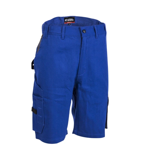 Pantaloni de lucru scurti, Commander, albastru royal, bumbac 260g/m², buzunare multiple, cusaturi intarite, Coverguard