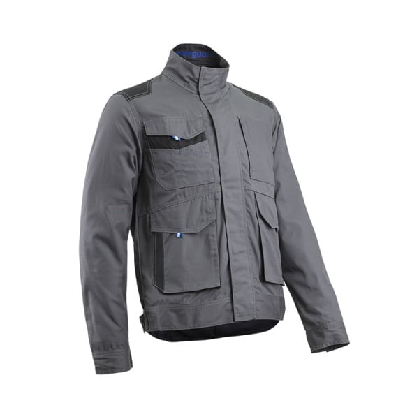 Haina de lucru functionala, Escala, gri, cu buzunare multiple, 65% poliester, 35% bumbac – 240/m², material rezistent la uzura, Ripstop, design modern