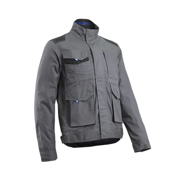 Haina de lucru functionala, Escala, gri, cu buzunare multiple, 65% poliester, 35% bumbac – 240/m², material rezistent la uzura, Ripstop, design modern
