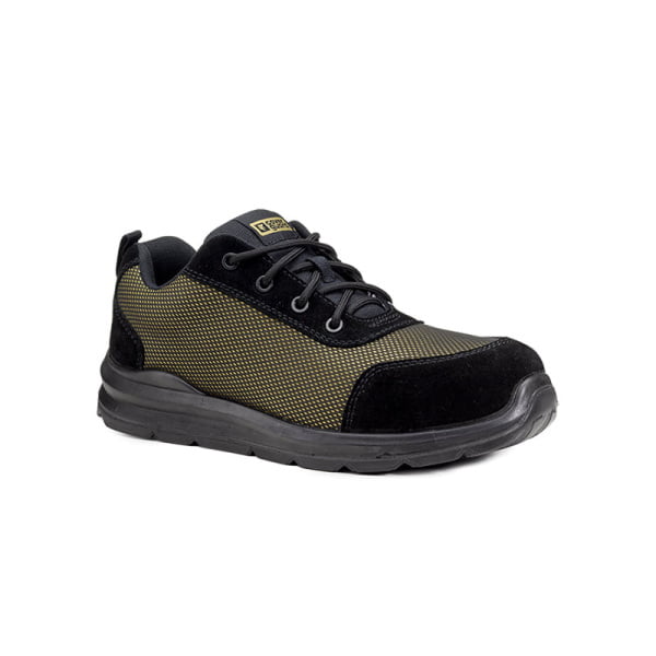 Pantofi de protecție pentru femei, S1P, ESD, GOLD,  negru-auriu, bombeu compozit, usori si confortabili, talpa anti-alunecare, Coverguard