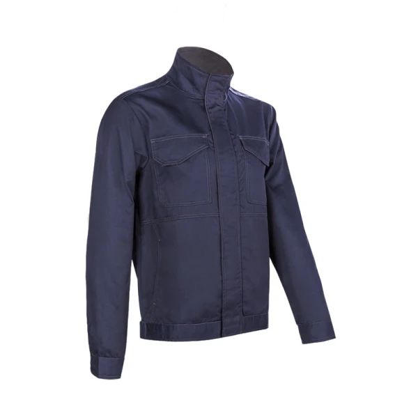 CG5IRJ120_Haina de lucru, IRAZU, albastru inchis, 60% bumbac, 40% poliester, 300g/m², 4 buzunare, guler inalt, mansete reglabile, fermoar acoperit Haina de lucru, IRAZU, albastru inchis, 60% bumbac, 40% poliester, 300g/m², 4 buzunare, guler inalt, mansete reglabile, fermoar acoperit