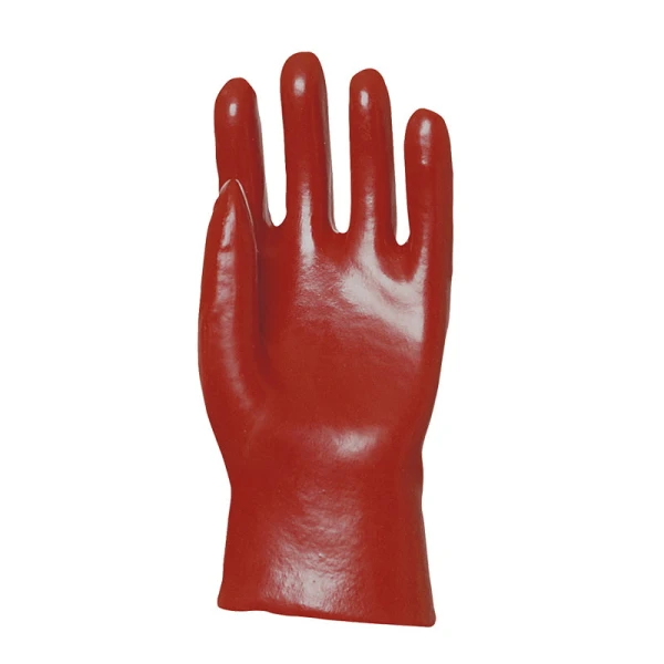 Manusi de protectie din PVC, EUROSTRONG 3520, roșu, lungime 27 cm, captuseala sin poliester imersata complet in PVC, pentru mediu umed si uloios, Coverguard