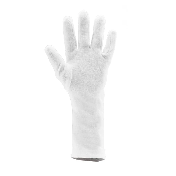 Manusi din bumbac si polyester, Eurolite 4152, albe, 40 cm lungime, marime unica 10, folosite pentru protectia produsului impotriva amprentelor