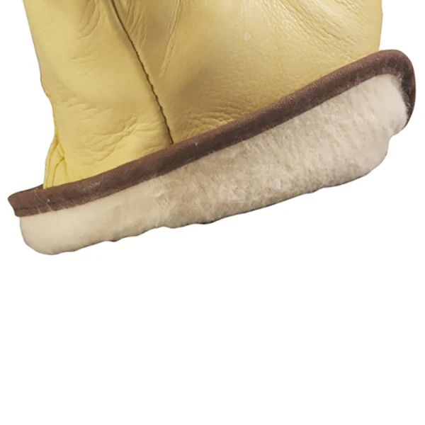 Manusi de protectie pentru iarna Eurowinter Finlande, bej, din piele de bovina, moale, captusite, protectie impotriva temperaturilor scazute, marime unica