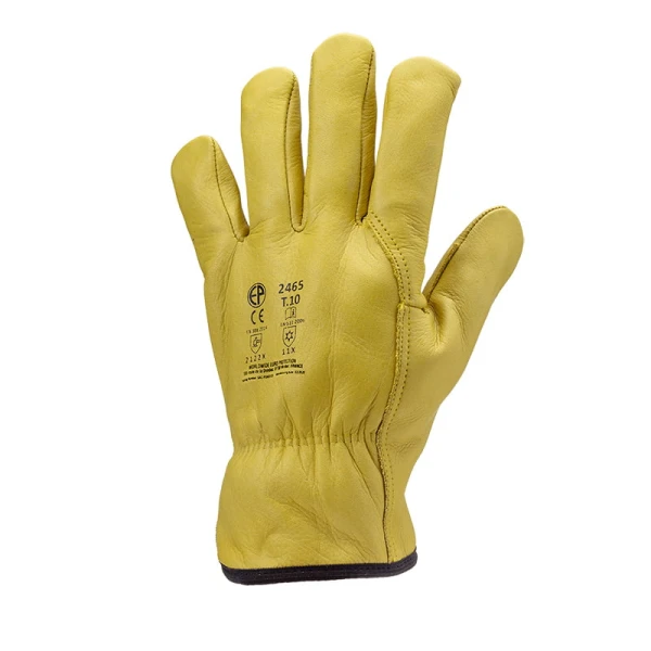 Manusi de protectie pentru iarna Eurowinter Finlande, bej, din piele de bovina, moale, captusite, protectie impotriva temperaturilor scazute, marime unica