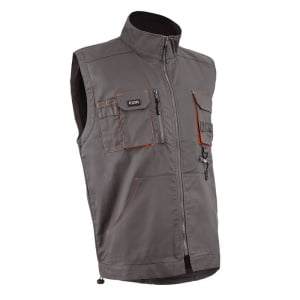 Vesta de lucru Paddock II, gri/protocaliu cu buzunare multiple, 60% bumbac, 40% poliester - 245/m², Coverguard