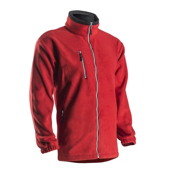 Hanorac Angara, rosu, cu fermoar, fleece, gros, poliester micropolar, 450 g/m², fara scamosare, certificare pentru mediu cu temperaturi scazute