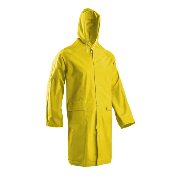 Pelerina de ploaie, PVC galbena, impermeabila, protectie impotriva ploii si vantului, imersie dubla in PVC, gluga fixa, Coverguard