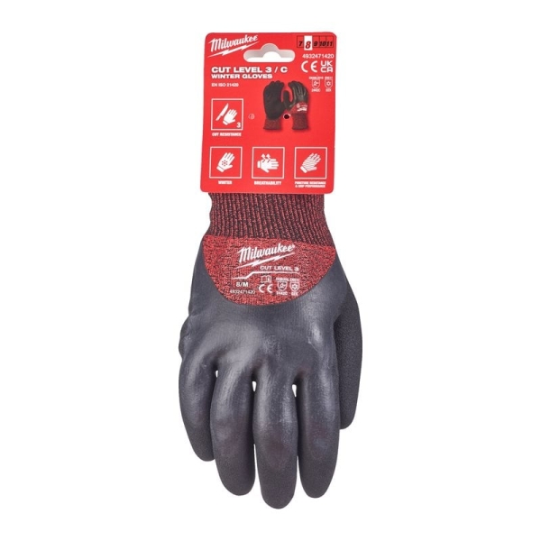 [DELISTAT] Manusi de iarna rezistente la taiere nivel 3 Milwaukee, smartswipe - compatibile cu dispozitive touchscreen, 4932471611, Marimi S,M,L,XL,XXL - S